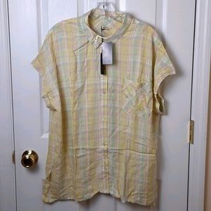 NWT Buffalo David Bitton Top Yellow XL Let's Plaid